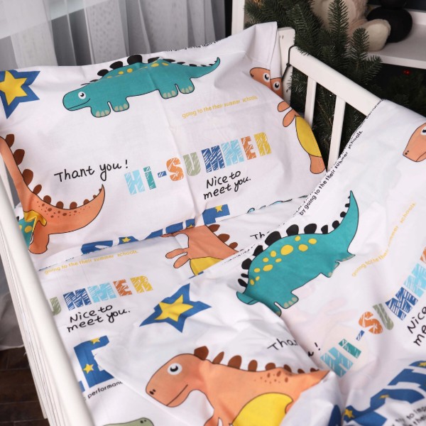 Фото - Комплект постільної білизни MirSon Kids Time 17-0697 Colorful Dinosaurs 160x220 см Бязь (2200010459487)